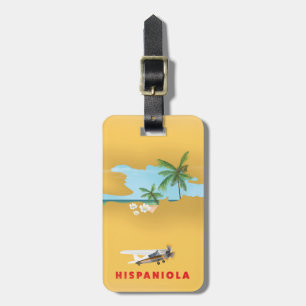 Hispaniola Karte illustriert drucken. Gepäckanhänger