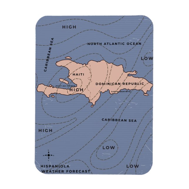 Hispaniola Weather map Magnet (Vertikal)