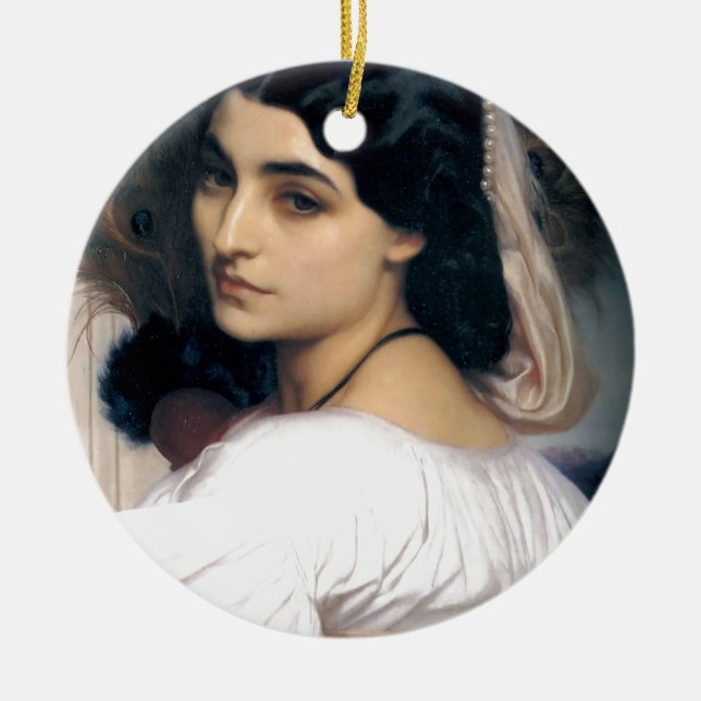 Hispanische Damenfrauen-Antikenmalerei Keramik Ornament (Vorne)