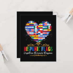 Hispanische Flaggen Herz Hispanic Heritage Month Einladung