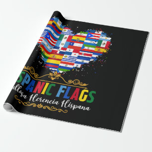 Hispanische Flaggen Herz Hispanic Heritage Month Geschenkpapier