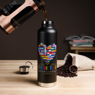 Hispanische Flaggen Herz Hispanic Heritage Month Trinkflasche