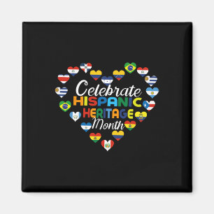 Hispanische Länder Flaggen feiern Hispanic Herita Magnet