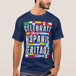 Hispanische Länder Flaggen feiern hispanisches Erb T-Shirt