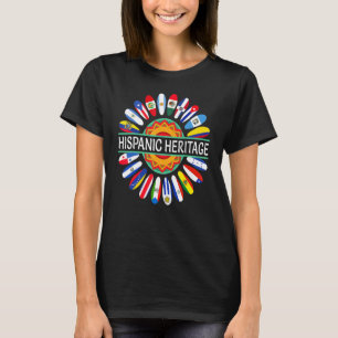 Hispanische Länder Flaggen Sonnenblumen Hispanic H T-Shirt