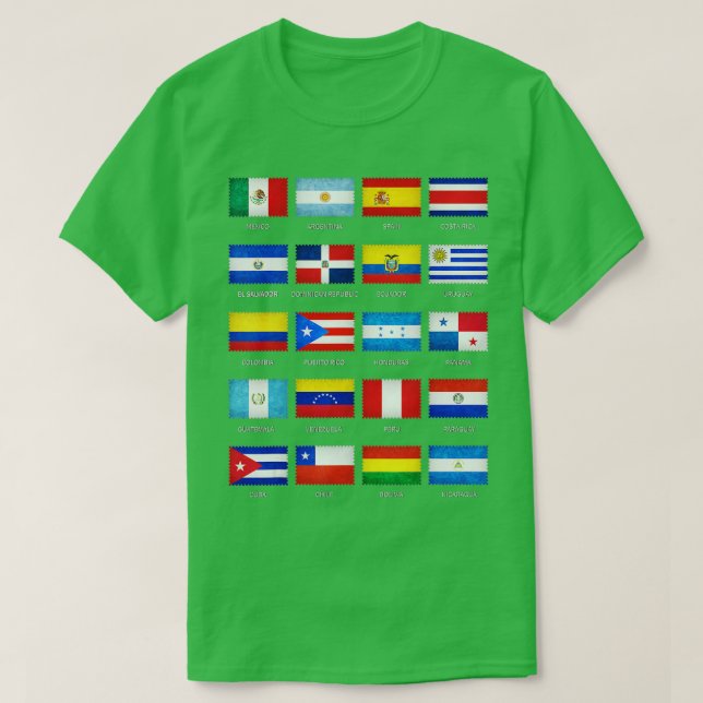 Hispanischer Kulturerbe Monat Latino Alle Länder F T-Shirt (Design vorne)