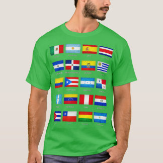 Hispanischer Kulturerbe Monat Latino Alle Länder F T-Shirt