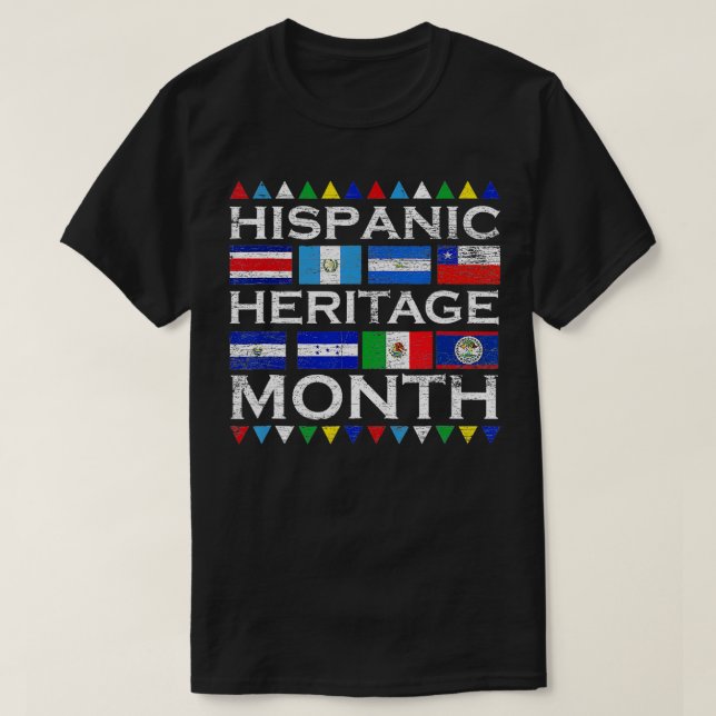 Hispanischer Kulturerbe Monat Vintagen lateinameri T-Shirt (Design vorne)
