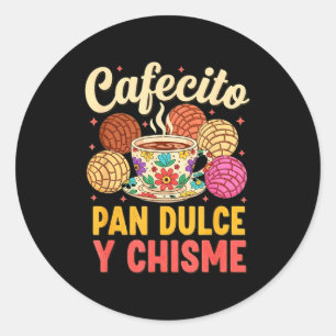 Hispanischer mexikanischer Concha-Kaffee Cafecito  Runder Aufkleber