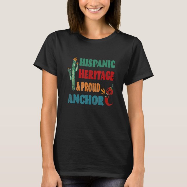 Hispanisches Erbe & Stolzer Anker T-Shirt (Vorderseite)