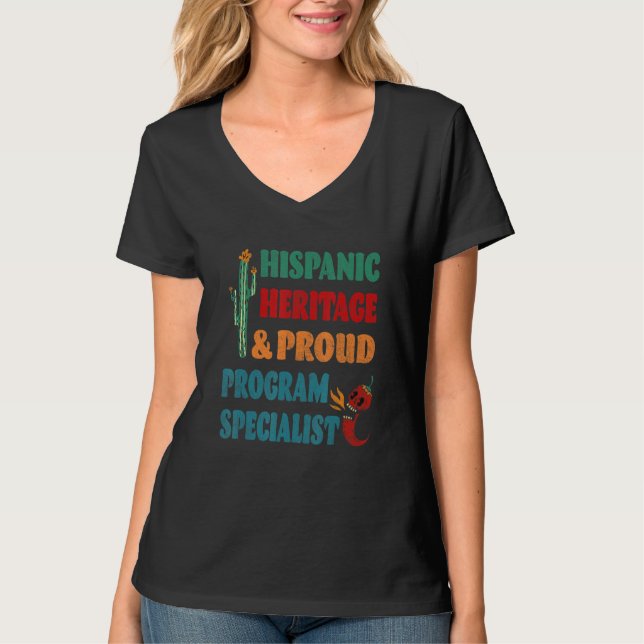Hispanisches Erbe & Stolzer Programmspezialist T-Shirt (Vorderseite)