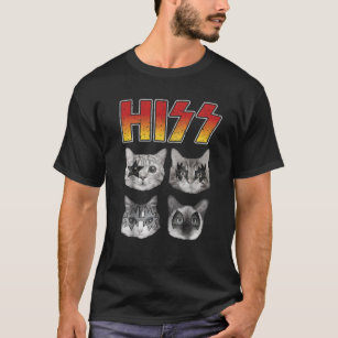 HISS Cat Funny Cats Kittens Rock Music Cat Lover H T-Shirt