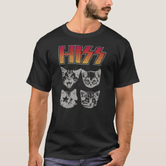 Hiss Cat Funny Cats Kittens Rock Music Cat Lover H T-Shirt