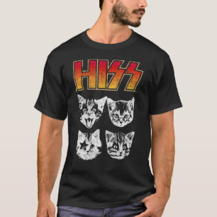 HISS Cat Funny Cats Kittens Rock Music Cat Lover H T-Shirt