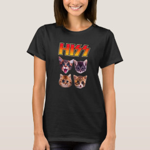 Hiss Cats Cat Kittens Rock Music Cat Hiss T-Shirt