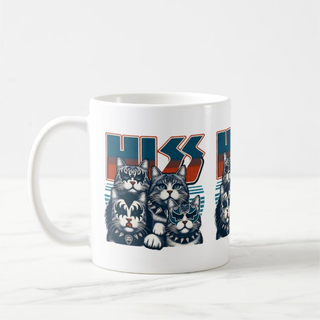 HISS Funny Cat Band Parody Cat Lovers & Pet Besitz Kaffeetasse (Links)