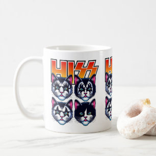 HISS Funny Cat Band Parody Cat Lovers & Pet Besitz Kaffeetasse