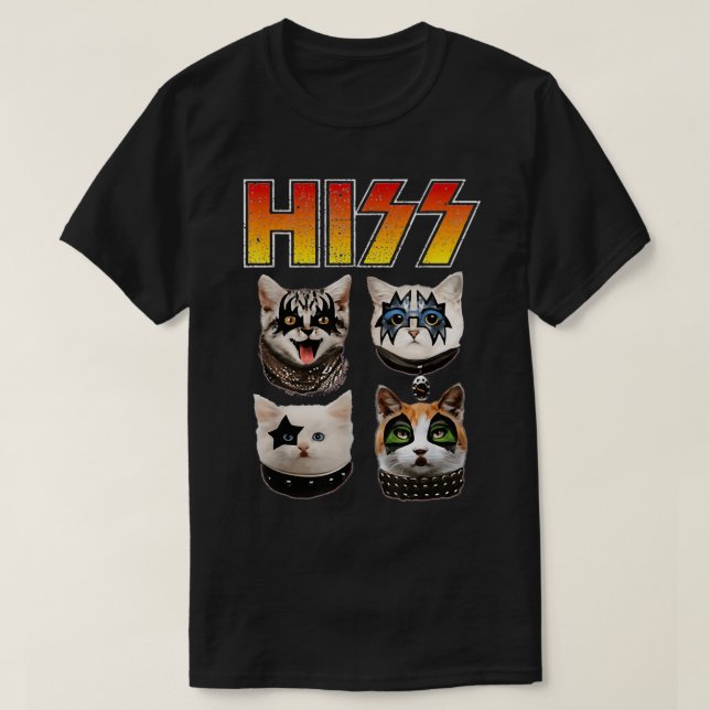 Hiss Funny Cat LoverTShirt T-Shirt (Design vorne)