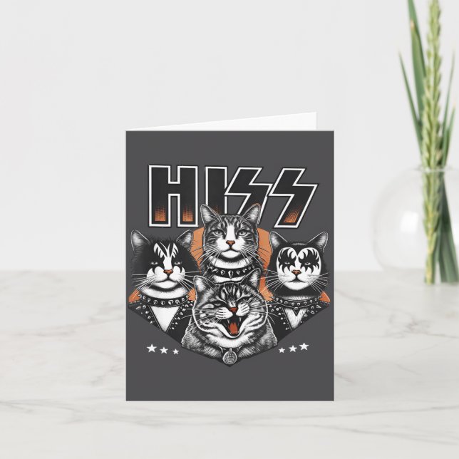 Hiss Funny Cats Kittens Rock Rockin Funny Cat  Karte (Vorderseite)