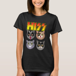 Hiss Funny Cats Kittens Rock Rockin T-Shirt Pub