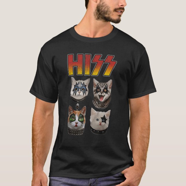 Hiss Funny Niedlich Cat Mama Kitten Cats Rock T-Sh T-Shirt (Vorderseite)