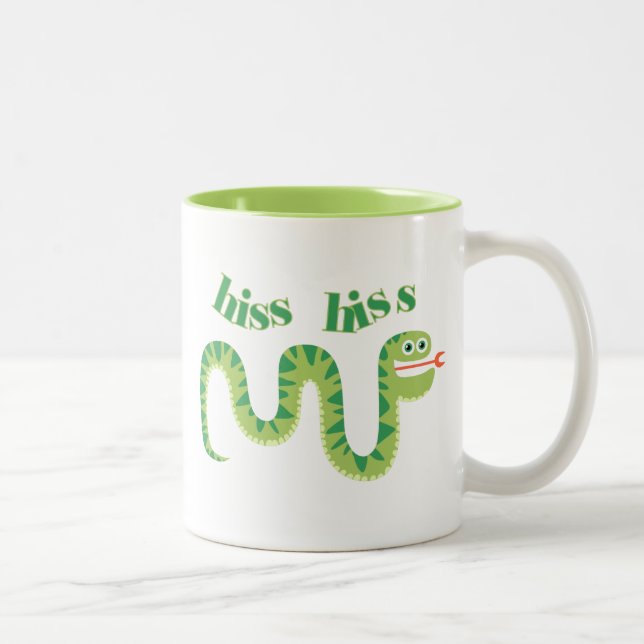 Hiss Hiss Snake Zweifarbige Tasse (Rechts)