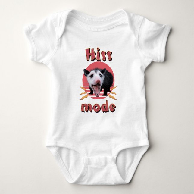 Hiss Mode Funny Opossum Hissing Baby Strampler (Vorderseite)