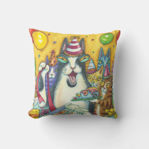 Hiss N' Fitz Cat HAPPY BIRTHDAY DURCH PILLOW Kissen