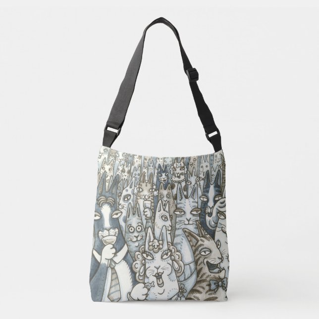 Hiss N' Fitz CAT PARTY CROSS BODY BAG Tragetaschen Mit Langen Trägern (Vorderseite)