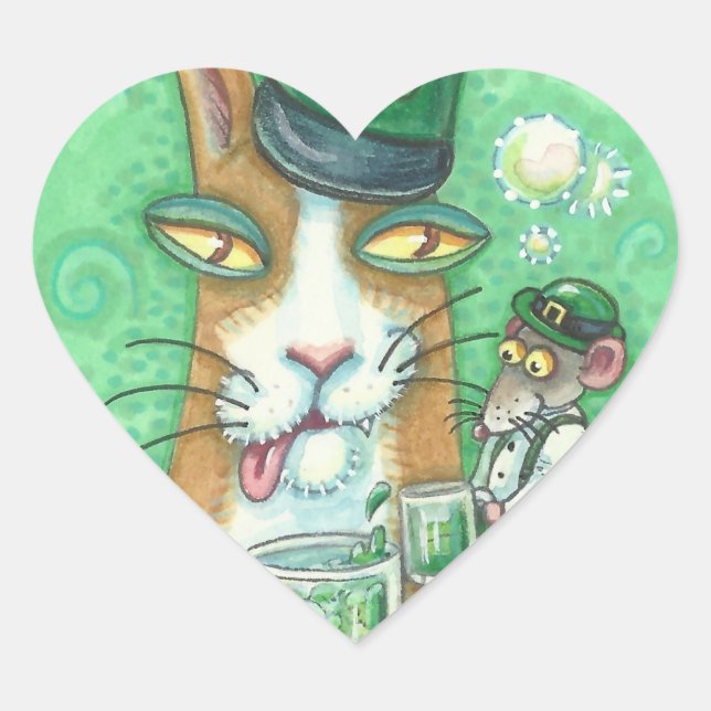 Hiss N' Fitz Cat Rat ST. PATRICK'S DAY STICKERS (Vorderseite)