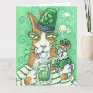 Hiss N' Fitz Cat ST. PATRICK'S DAY CARD Large Karte