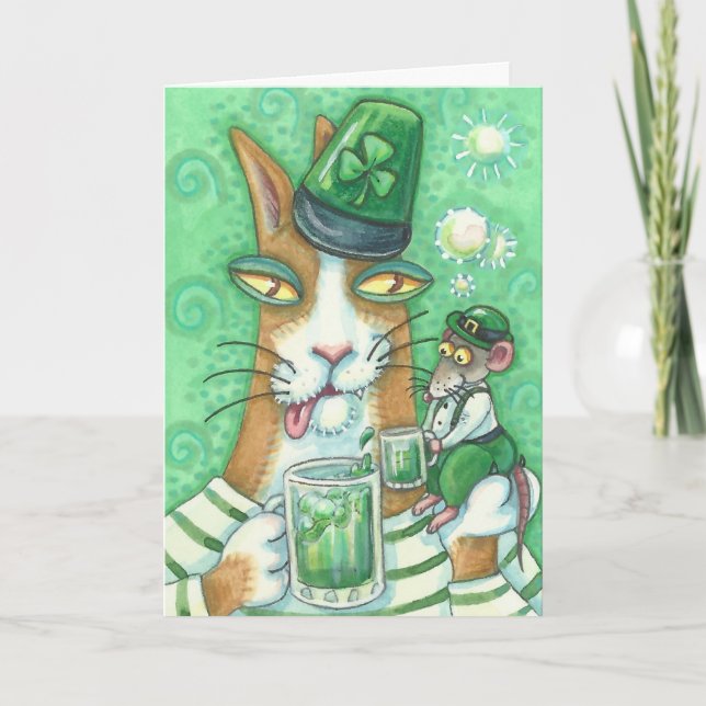 Hiss N' Fitz Cat ST. PATRICK'S DAY NOTE CARD LGE Karte (Vorderseite)