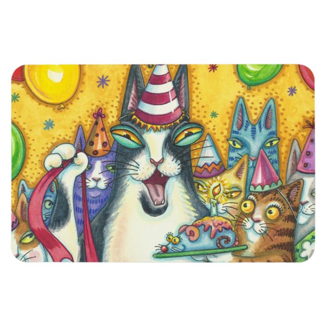 Hiss N' Fitz Cats BIG BIRTHDAY MAGNET *Anpassen (Horizontal)