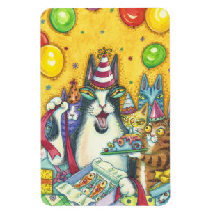 Hiss N' Fitz Cats GROSSER GEBURTSTAG MAGNET *Anpas