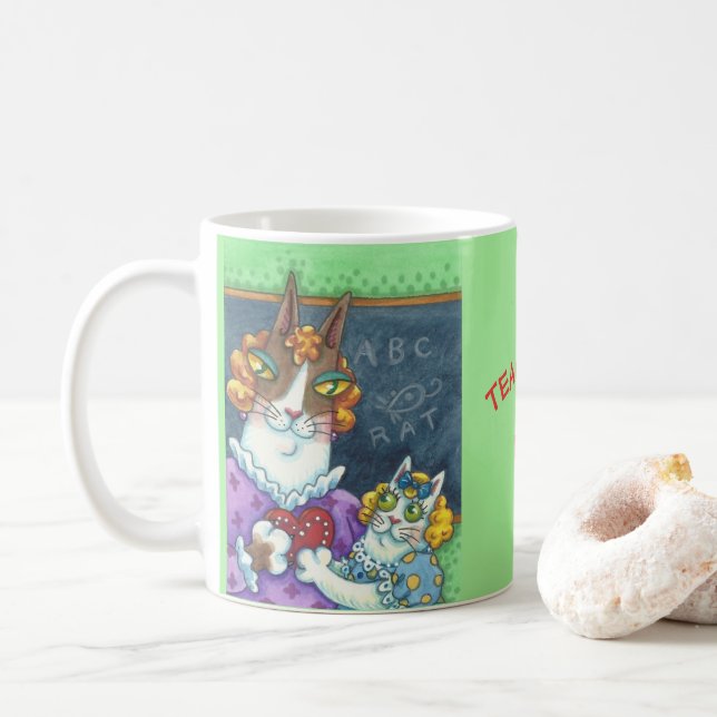 Hiss N' Fitz Cats LEACHERS PET-TASSE anpassen Kaffeetasse (Mit Donut)