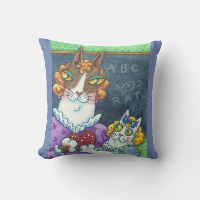 Hiss N' Fitz Cats LEHREN VALENTINE THROW PILLOW Kissen (Vorderseite)