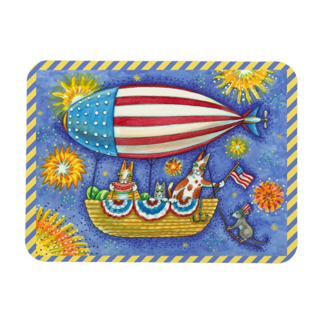 HISS N' FITZ CATS & MOUSE IM 4. JULI ZEPPELIN MAGNET (Horizontal)