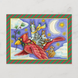 HISS N' FITZ FUNNY CATS, GIANT CHRISTMAS KARDINAL FEIERTAGSPOSTKARTE