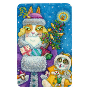 HISS N' FITZ KATZEN WEIHNACHTSEINKAUF, FEDERBAUM MAGNET
