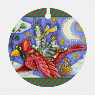 HISS N' FITZ LUSTIGE KATZEN, RIESIGE WEIHNACHTSKAR ORNAMENT AUS METALL
