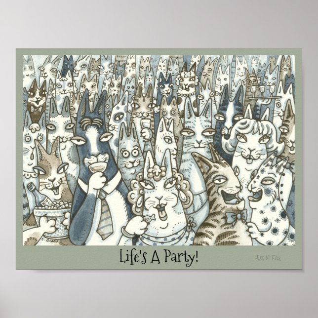 Hiss N' Fitz Party Cats POSTER (Vorne)