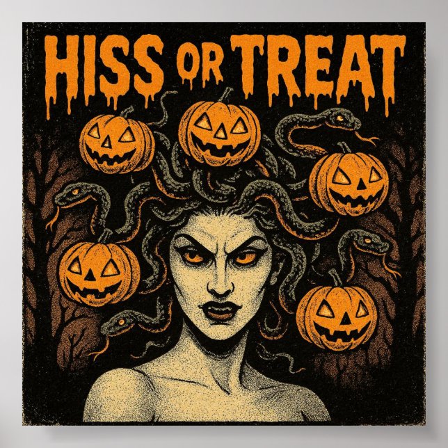 Hiss oder Leckerei Halloween Poster (Vorne)