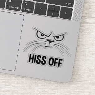Hiss Off Funny Angry Cat Aufkleber