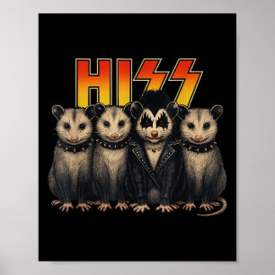Hiss Possum Rock Band Costume Halloween-Party Wear Poster