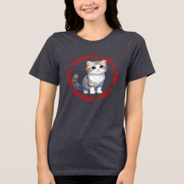 Hisses and Kisses, schottische Falkenkatze Tri-Blend Shirt