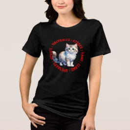Hisses and Kisses, Scottish Rex cat Tri-Blend Shirt