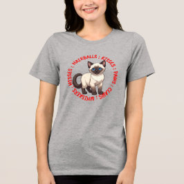 Hisses and Kisses, siamische Katze Tri-Blend Shirt