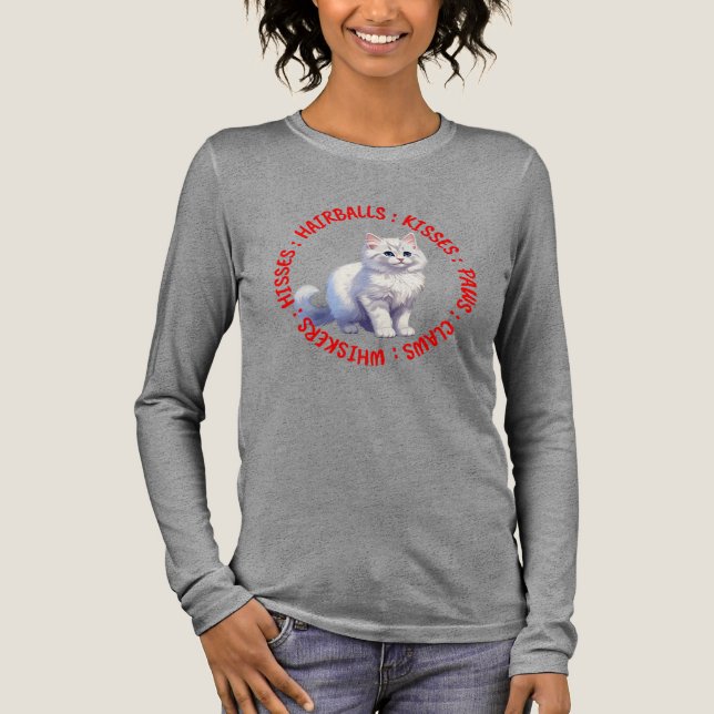 Hisses and Kisses, Türkische Angorakatze Tri-Blend Shirt (Vorderseite)
