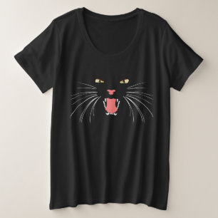 Hissing Cat Golden Eyes Plus-Size-T - Shirt