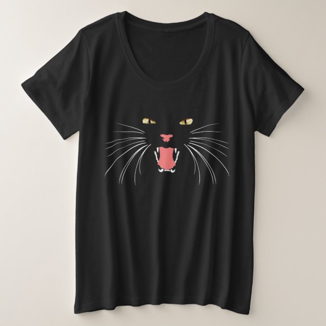 Hissing Cat Golden Eyes Plus-Size-T - Shirt (Design vorne)